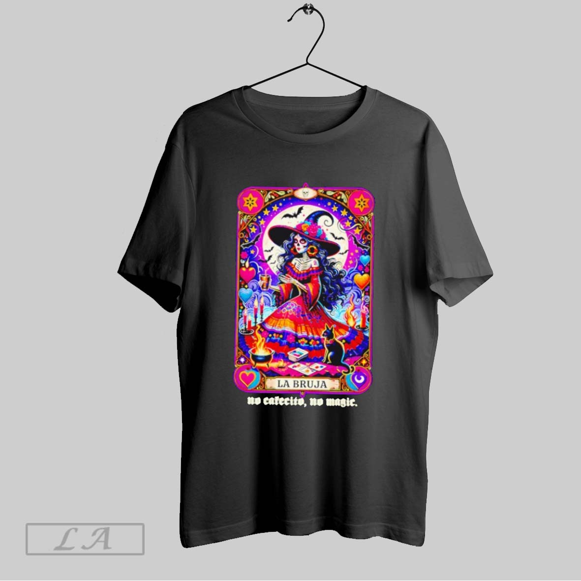 Original No Cafecito No Magic Bruja Halloween Hoodie Retro Fashion