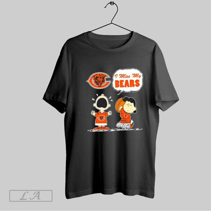 Original O9Agpesu Charlie Brown X Lucy I Miss My Chicago Bears Tee