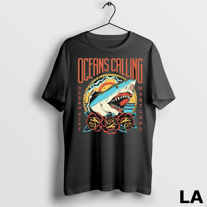 Original Oceans Calling Festival 2025 Ocean City Shark Shirt Designer