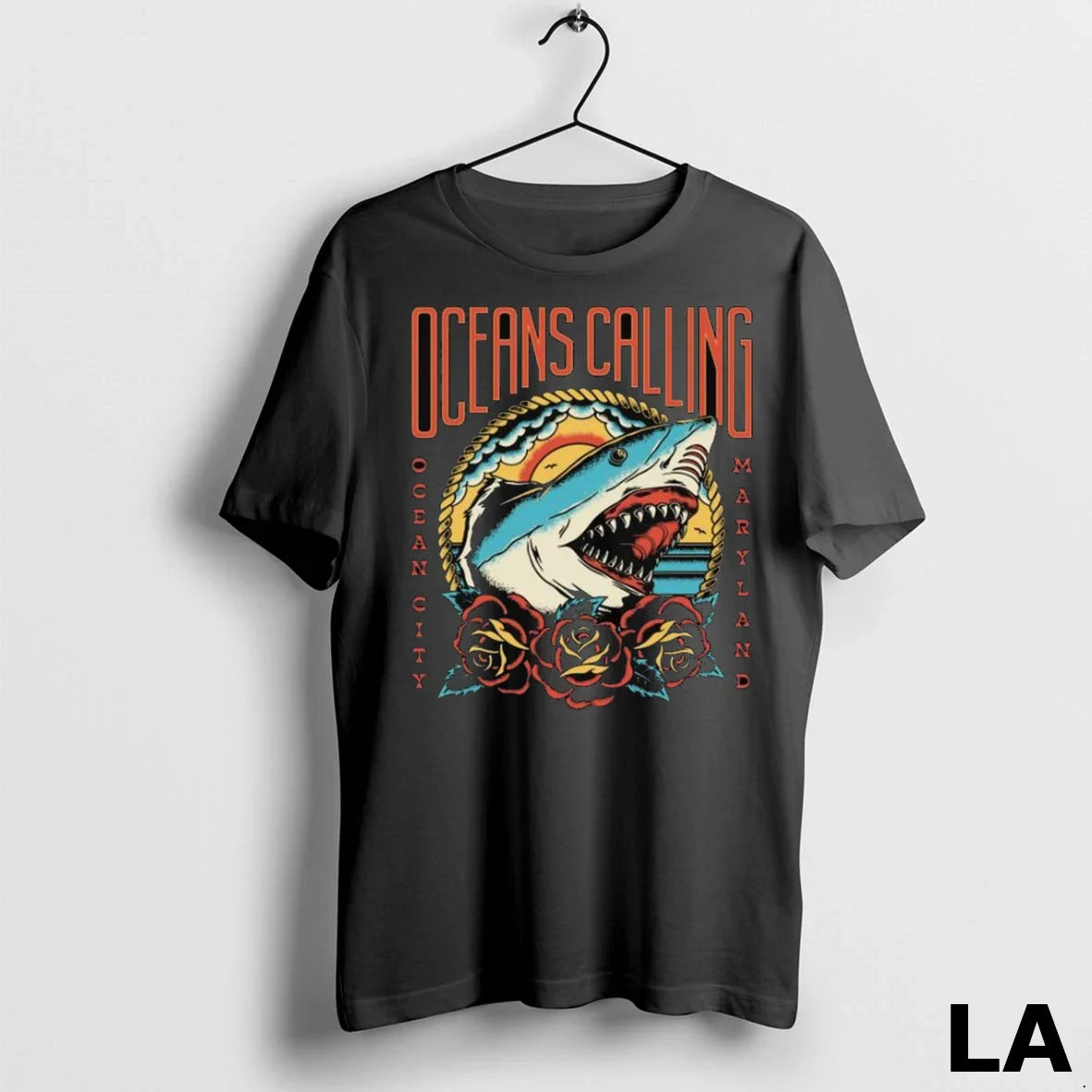 Original Oceans Calling Shark Lineup Long Sleve Hoodie Unique Art