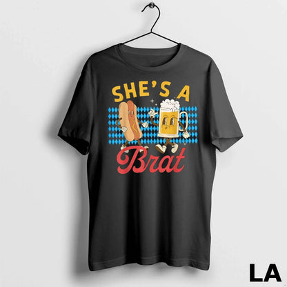 Original Oktoberfest Couples Shes Brat Hes Wurst TShirt Designer Style