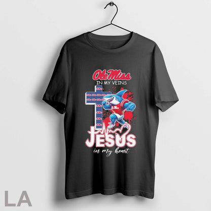 Original Ole Miss Football Mascot My Veins Jesus My Hear Hoodie