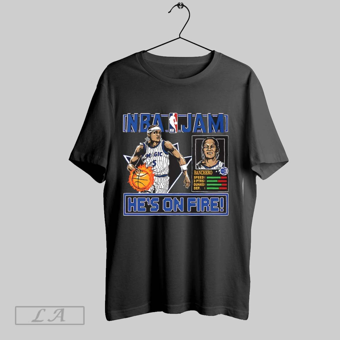 Original Paolo Banchero Orlando Magic Nba Jam Hes Fire V Neck Tee
