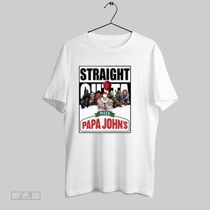 Original Papa Johns Pizza Logo Straight Outta Horror Film Halloween