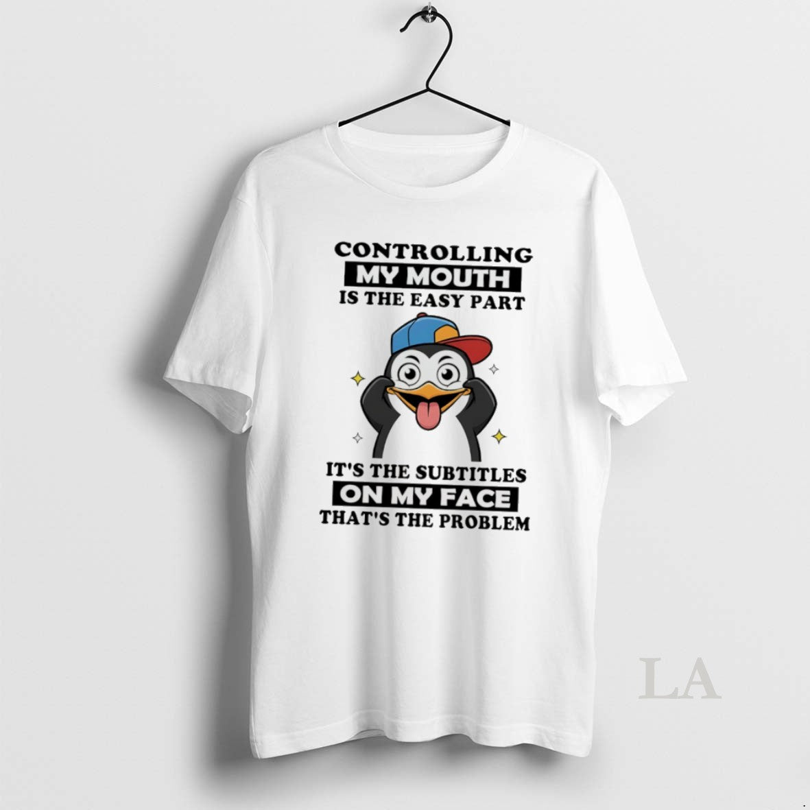 Original Penguin Controlling My Mouth Is Easy Part Its Subtitles My