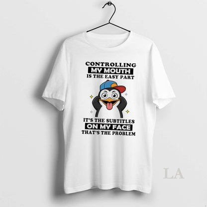 Original Penguin Controlling My Mouth Is Easy Part Its Subtitles My