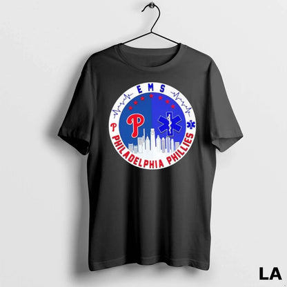 Original Philadelphia Phillies Heartbeat Ems City Skyline TShirt