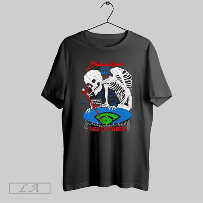Original Philadelphia Baseball Skeleton Red October Shirt Trendy
