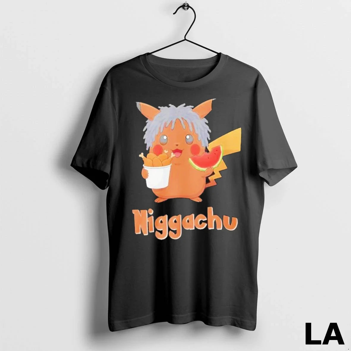 Original Pikachu Niggachu Pokemon Chicken Thighs And Watermelon Tee