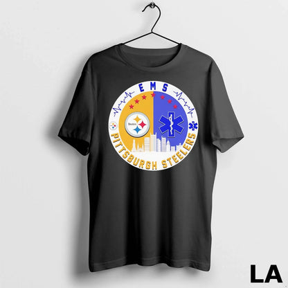 Original Pittsburgh Steelers Ems Heartbeat Skyline Shirt Retro Merch
