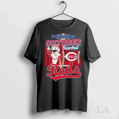 Original Postseason October Baseball Reds Cincinnati Reds City Tee