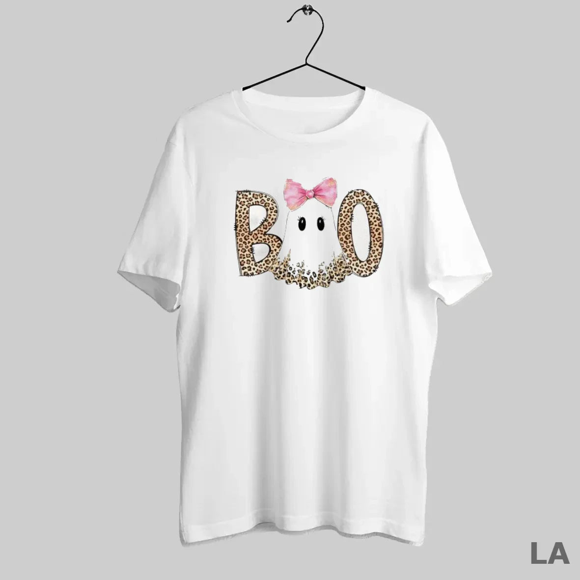 Original Preppy Ghost Boo Leopard Spooky Coquette Happy Halloween Tee