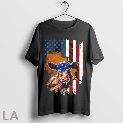 Original Pretty Cow American Flag 2025 Tank Top Retro Style