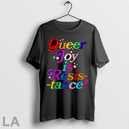 Original Queer Joy Is Resistance Rainbow Text Stars Tank Top Retro