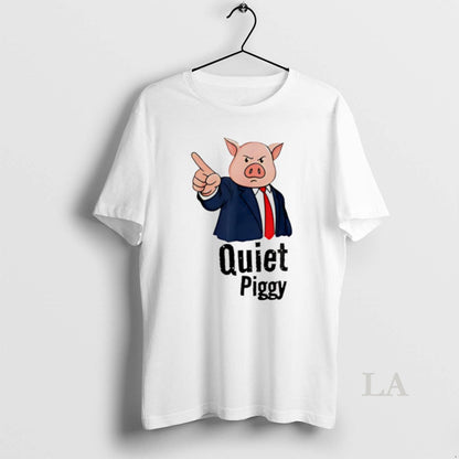 Original Quiet Quiet Piggy Trump Kicking Crown Tee Elegant Design