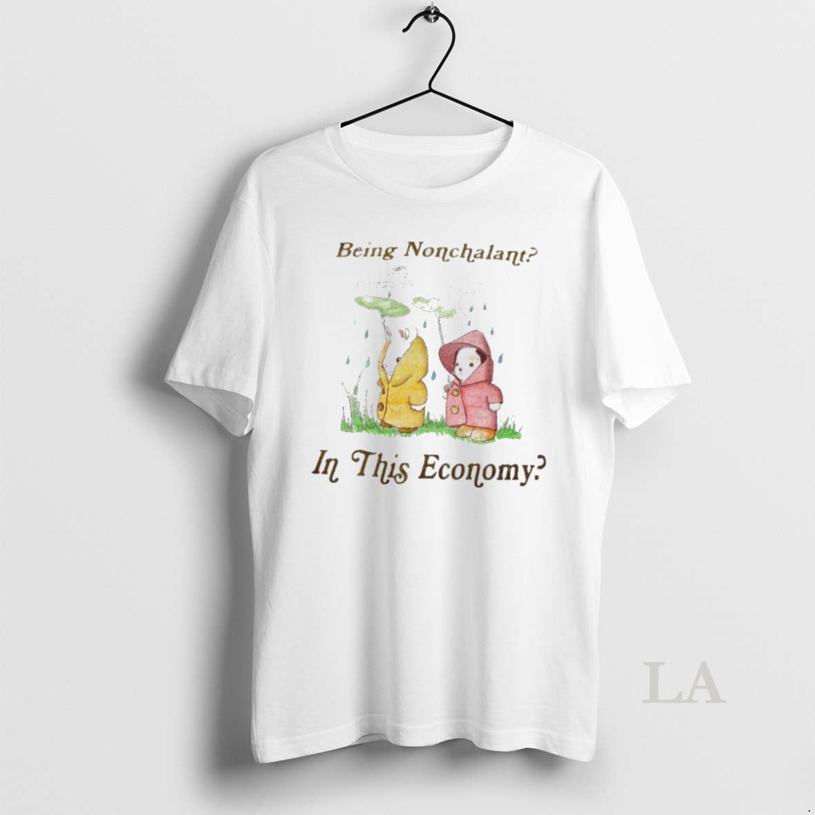 Original Rabbit And Dog Being Nonchalant This Economy Tee Stylish