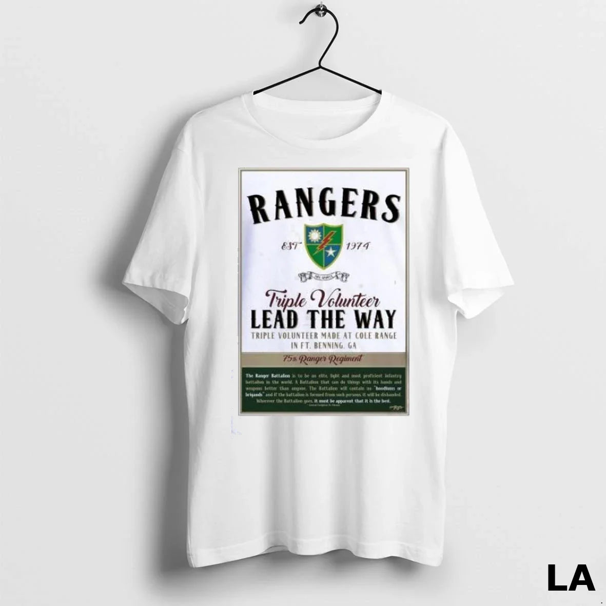 Original Rangers Triple Volunteer Lead Way Triple Volunteer Made Cole
