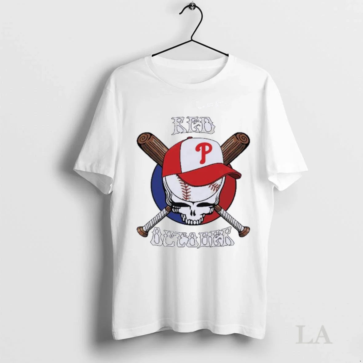 Original Red October Stealie Phillies Playoff Grateful Red Tee Retro