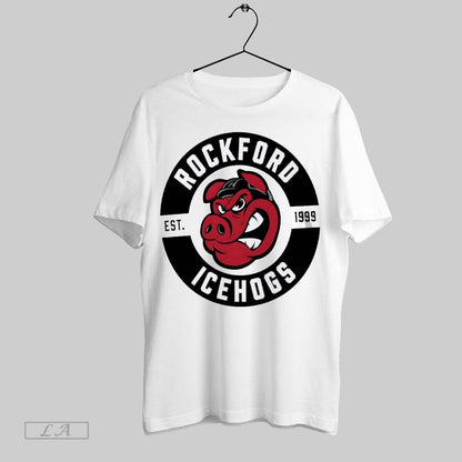 Original Rockford Icehogs Est 1999 Logo Home Games White Tee Trendy