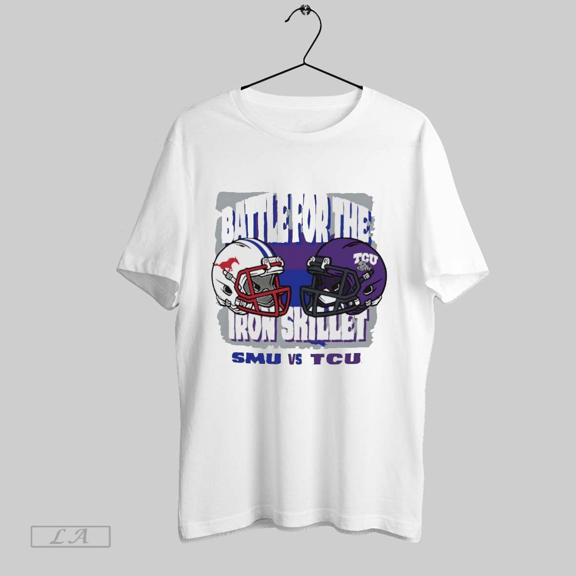 Original Smu Vs Tcu 2025 Ncaa Battle Iron Skillet Helmet Hoodie