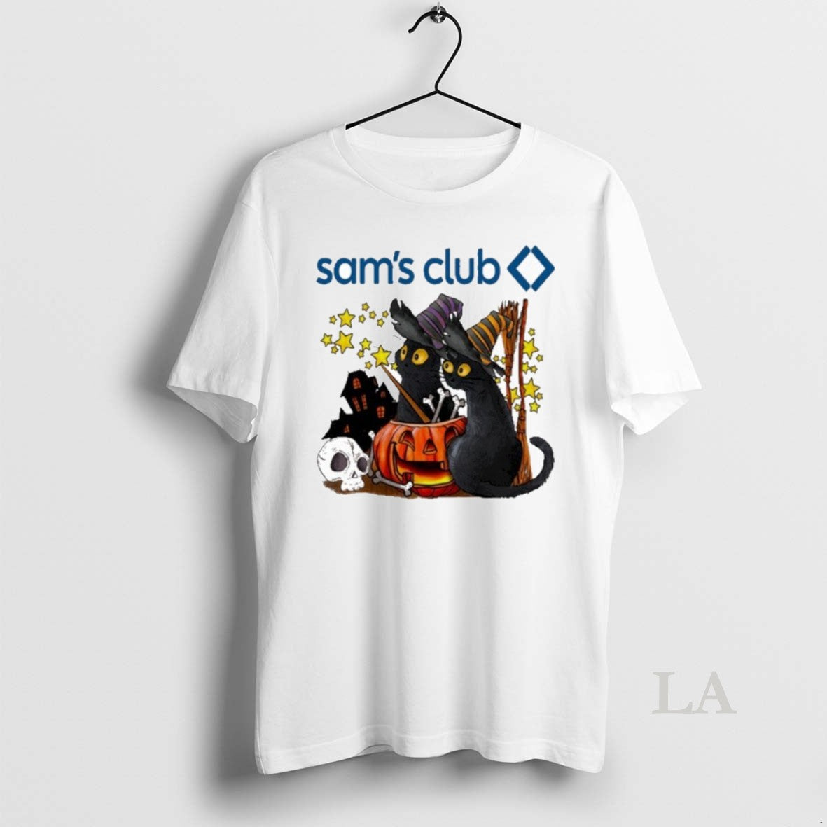 Original Sams Club Logo Cats Witch Halloween Shirt Authentic