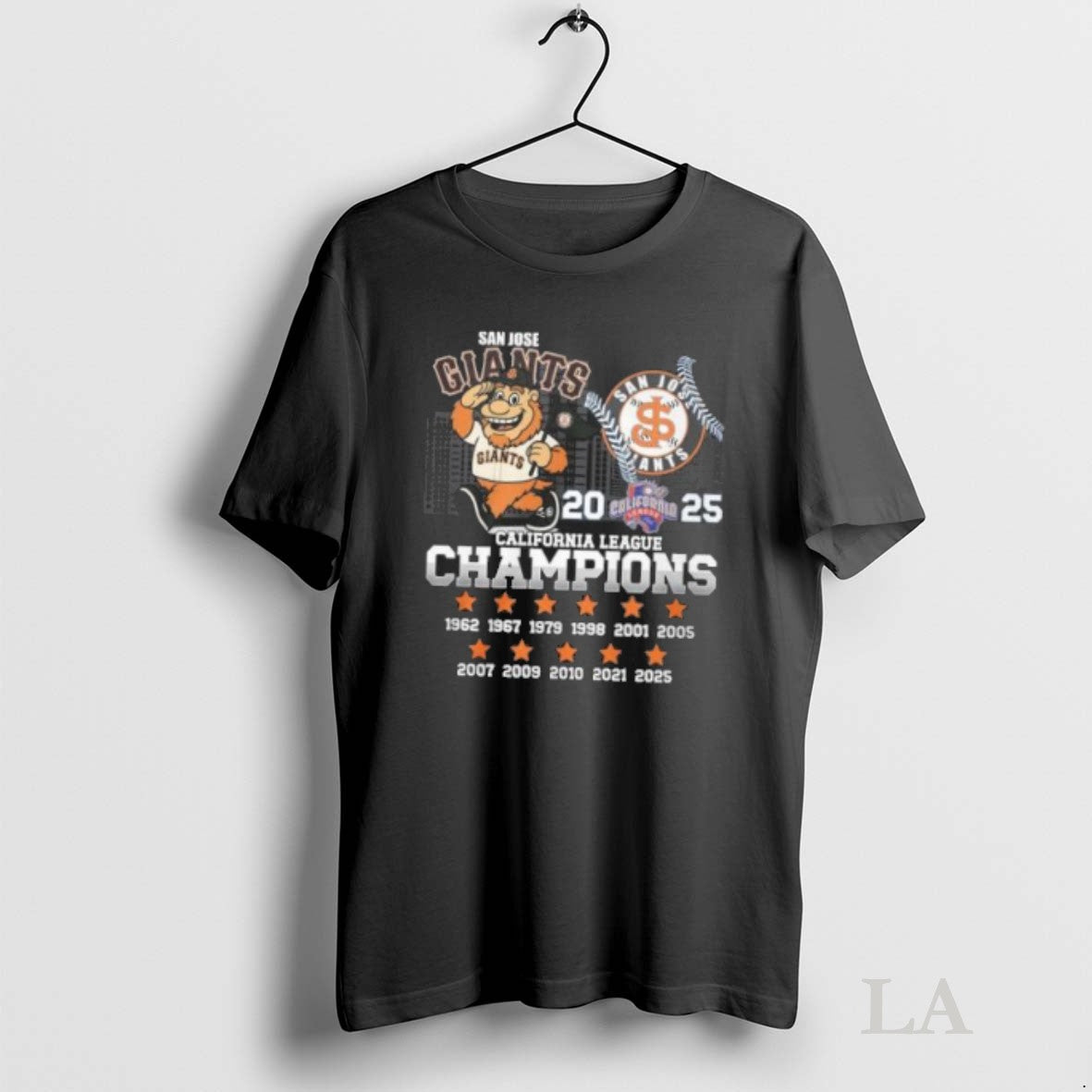 Original San Jose Giants Mascot 2025 California League Champions Long