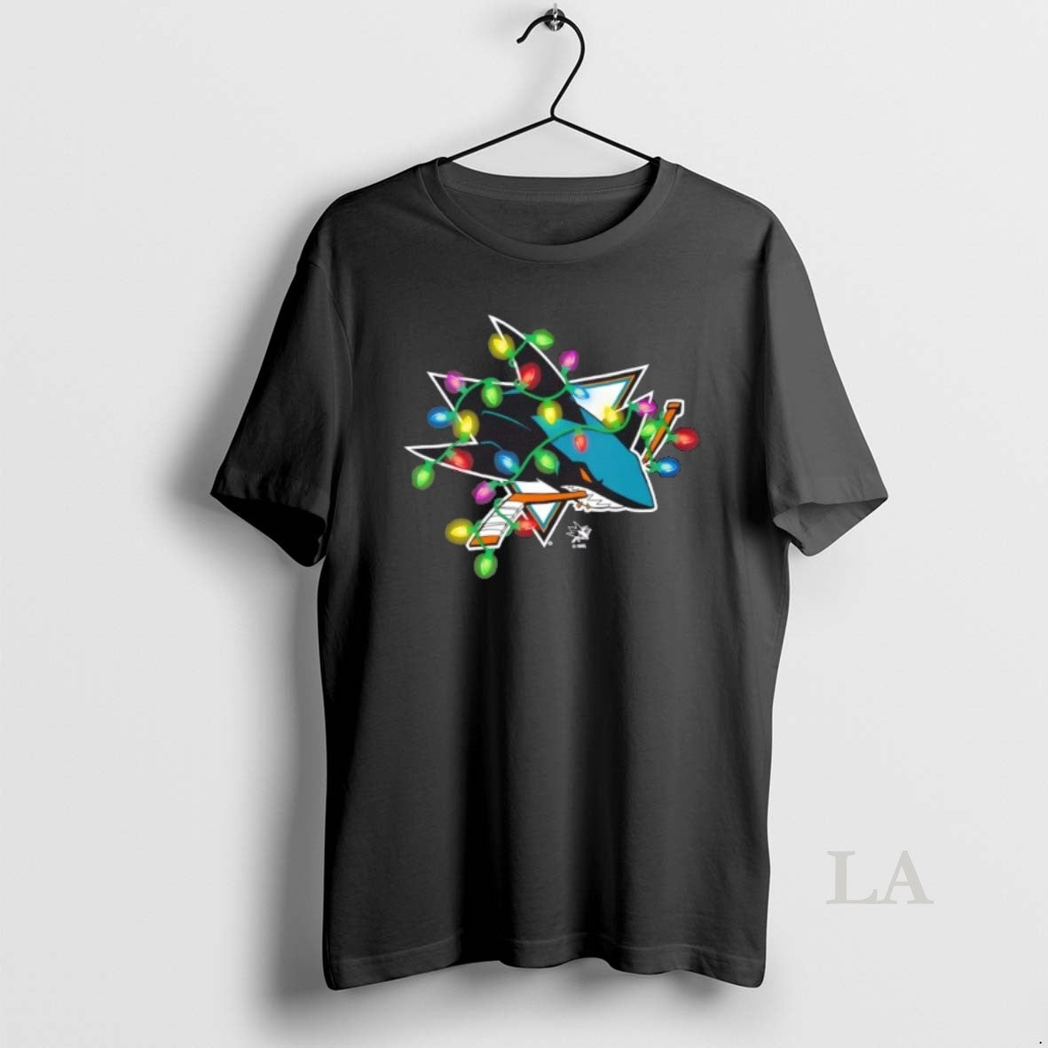Original San Jose Sharks Logo Holiday Lights TShirt Authentic Style