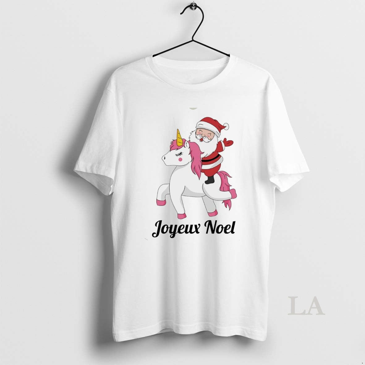 Original Santa Riding Unicorn Joyeux Noel White Sweatshirt Trendy