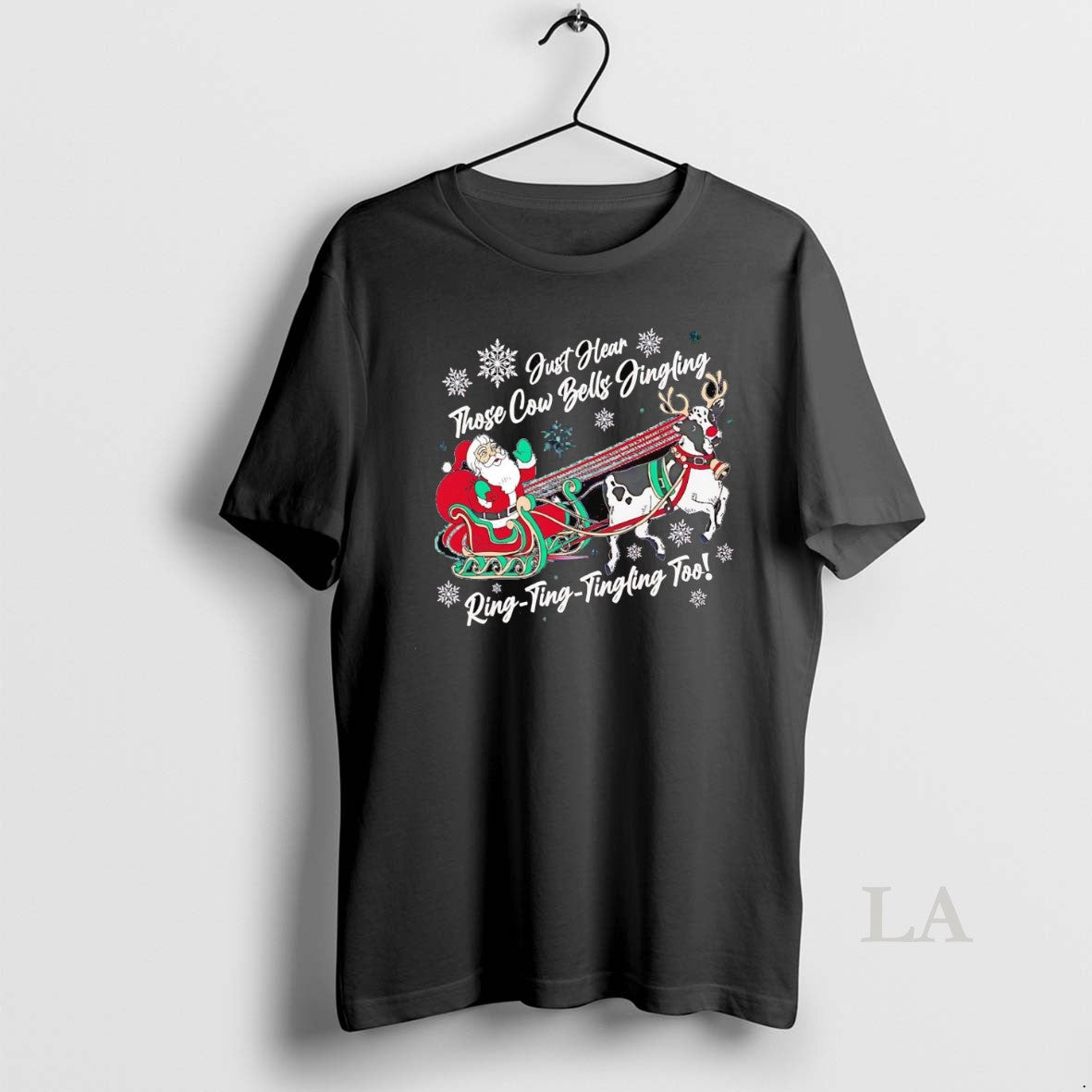 Original Santa Sleigh Cow Just Hear Those Cow Bells Jingling
