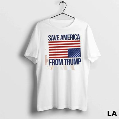 Original Save America From Trump Usa Flag Shirt Authentic Look