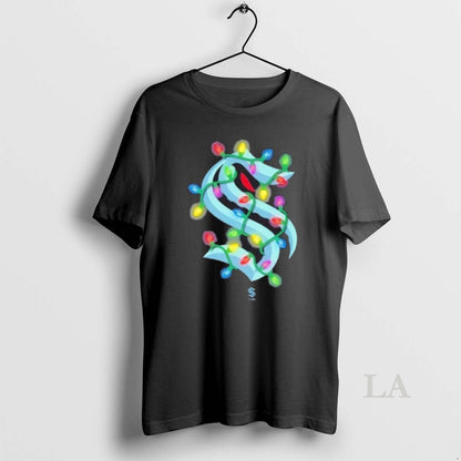 Original Seattle Kraken Logo Holiday Lights Tee Unique Merch