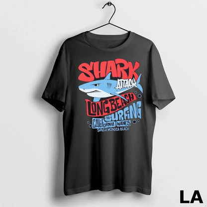 Original Shark Attack Surfing Long Beach California Waves Sweatshirt