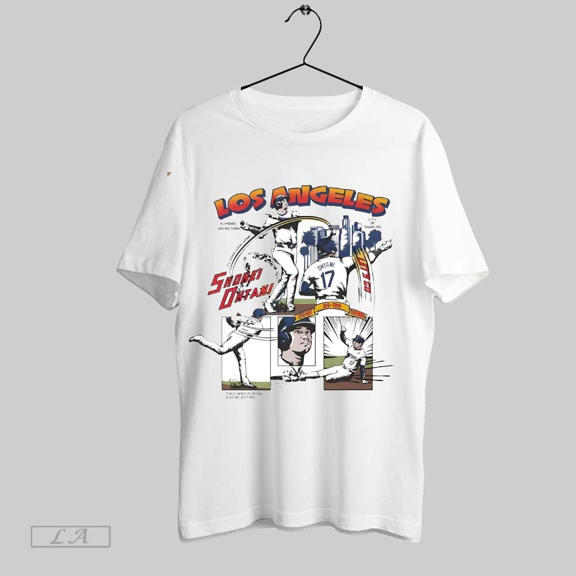 Original Shohei Ohtani Sho Time Two Way Player Comic La Dodgers Tee