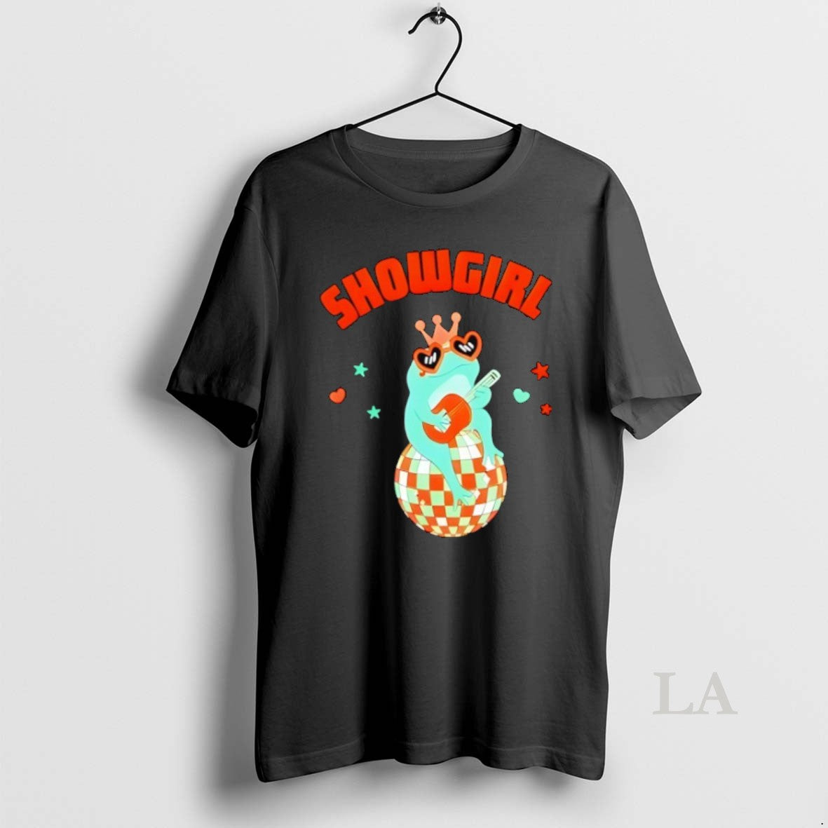 Original Showgirl Frog Playing Guitar Mirror Ball Hoodie Retro Style