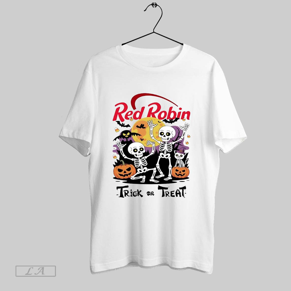 Original Skeleton Red Robin Trick Or Treat Halloween Long Sleeve