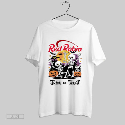 Original Skeleton Red Robin Trick Or Treat Halloween Long Sleeve