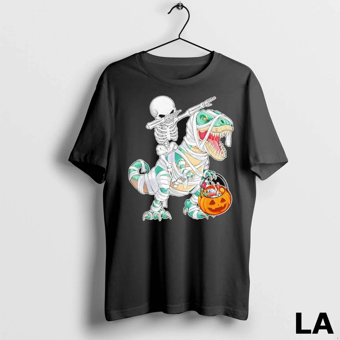 Original Skeleton Riding Dancing Dab Dinosaur Trex Halloween Ladies