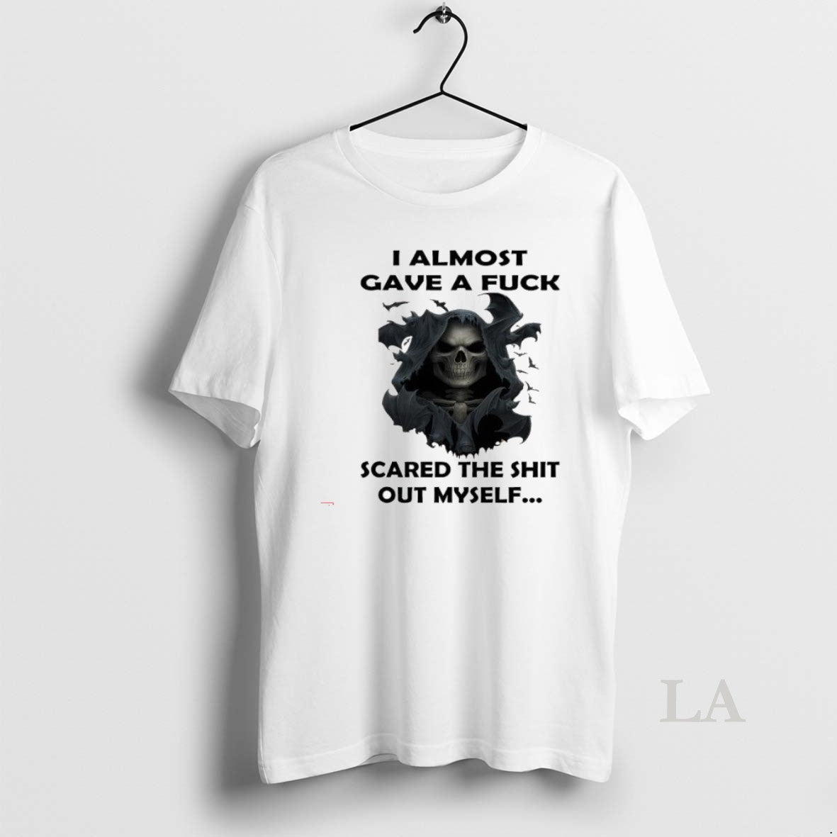 Original Skeleton I Almost Gave Fuck Scared Shit Out Myself Shirt