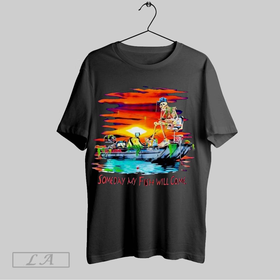 Original Skeleton Someday My Fish Will Come Sunset Long Sleeve