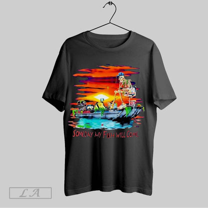 Original Skeleton Someday My Fish Will Come Sunset Long Sleeve