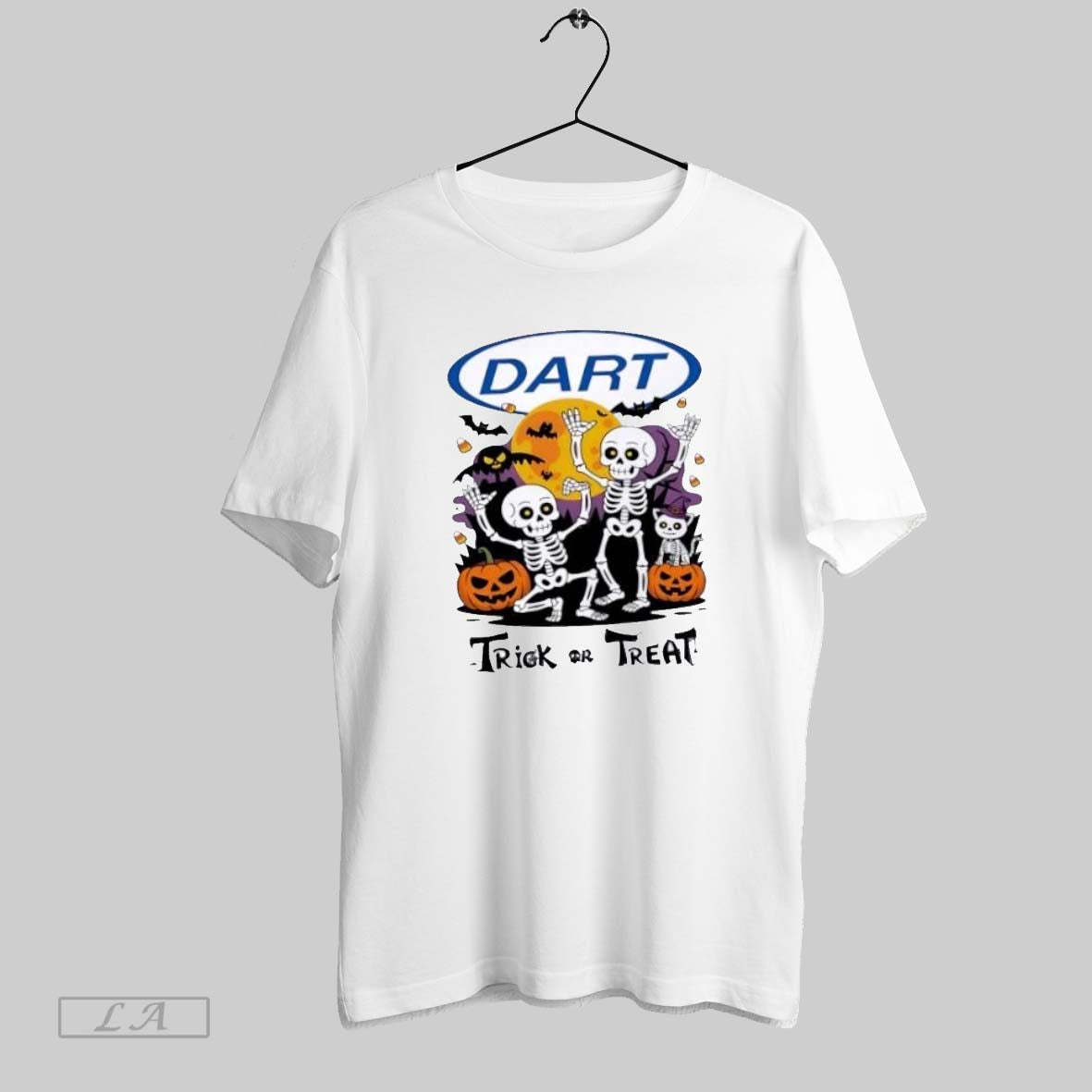 Original Skeletons X Dart Container Trick Or Treat Halloween TShirt