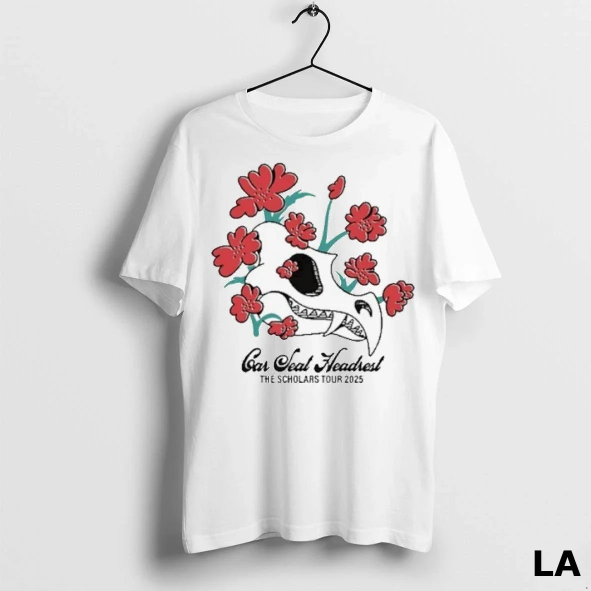 Original Skull And Flowers Car Seat Headrest Scholars 2025 Tour Long