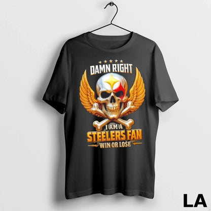 Original Skull Damn Right I Am Pittsburgh Steelers Win Or Lose Tank