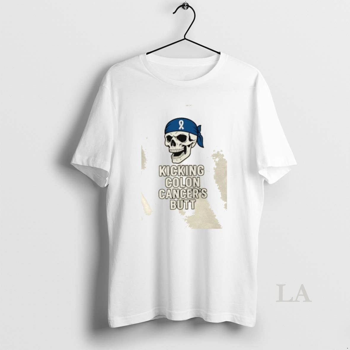 Original Skull Kicking Colon Cancers Butt Shirt Retro Gift