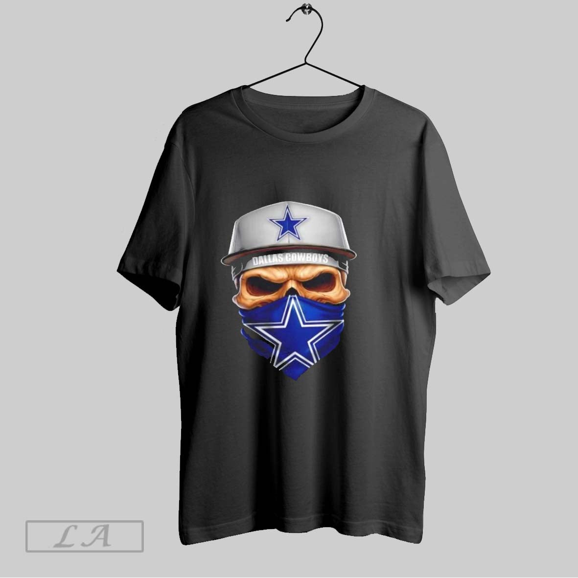 Original Skull Wearing Face Scarf Dallas Cowboys Football TShirt