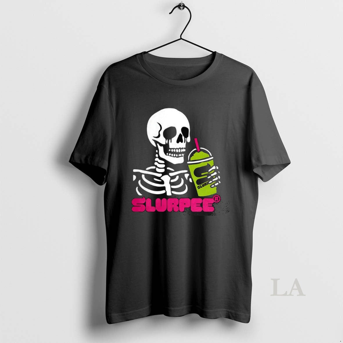 Original Slurpee Skeleton Acid Halloween Tee Vintage Design