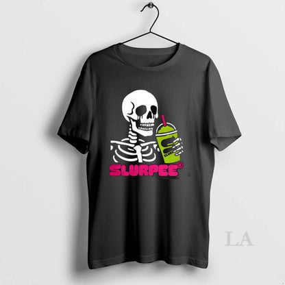 Original Slurpee Skeleton Acid Halloween Tee Vintage Design
