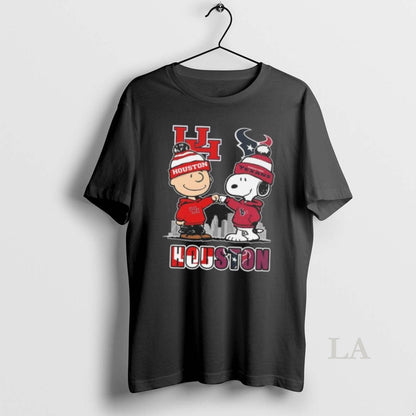 Original Snoopy And Charlie Brown Houston Cougars X Houston Texas