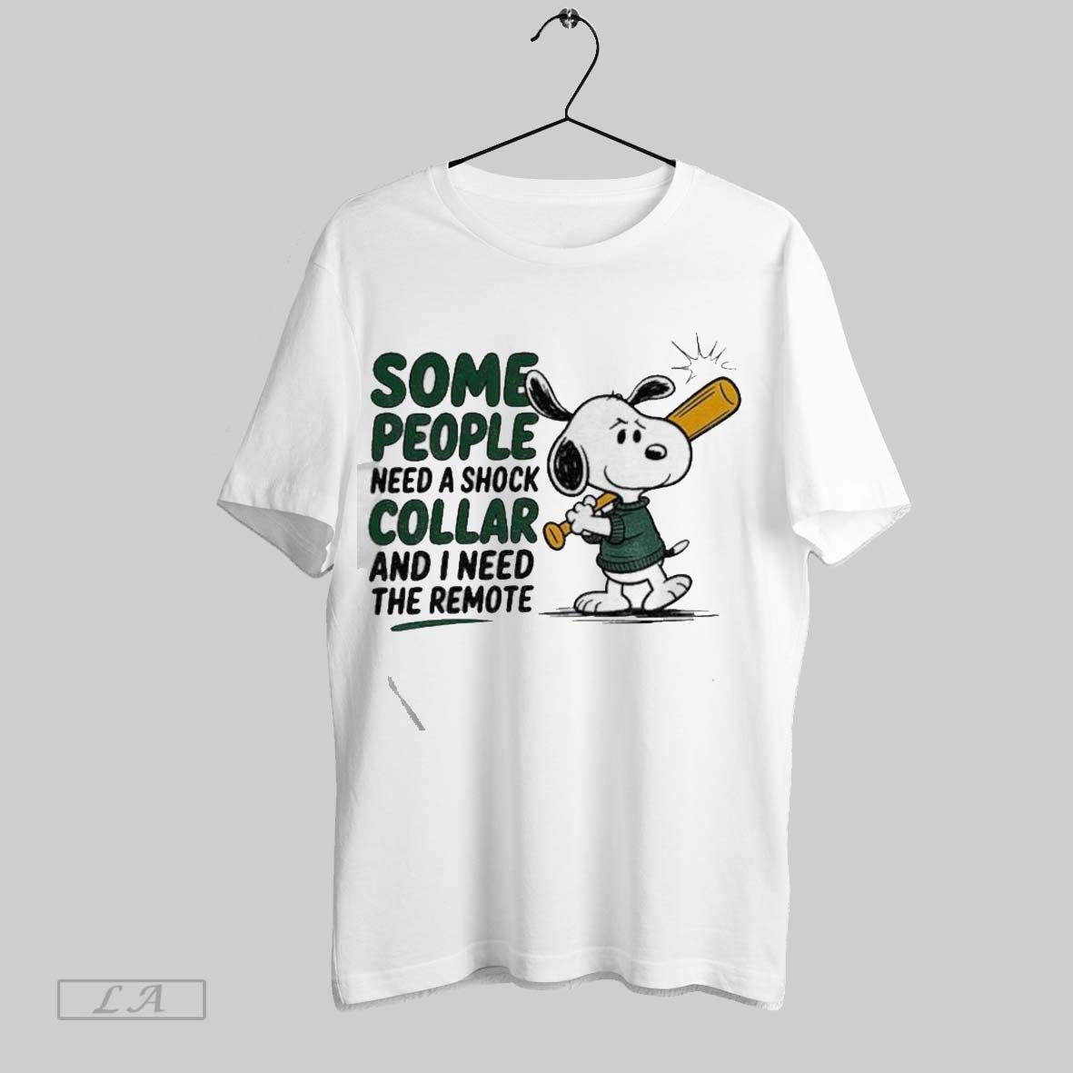 Original Snoopy Baseball Some People Need Shock Collar And I Need