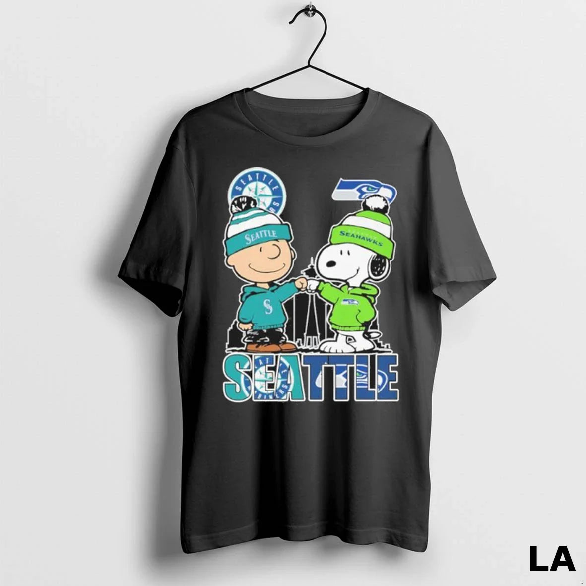 Original Snoopy Fist Bump Charlie Brown Mariners And Seahawks TShirt